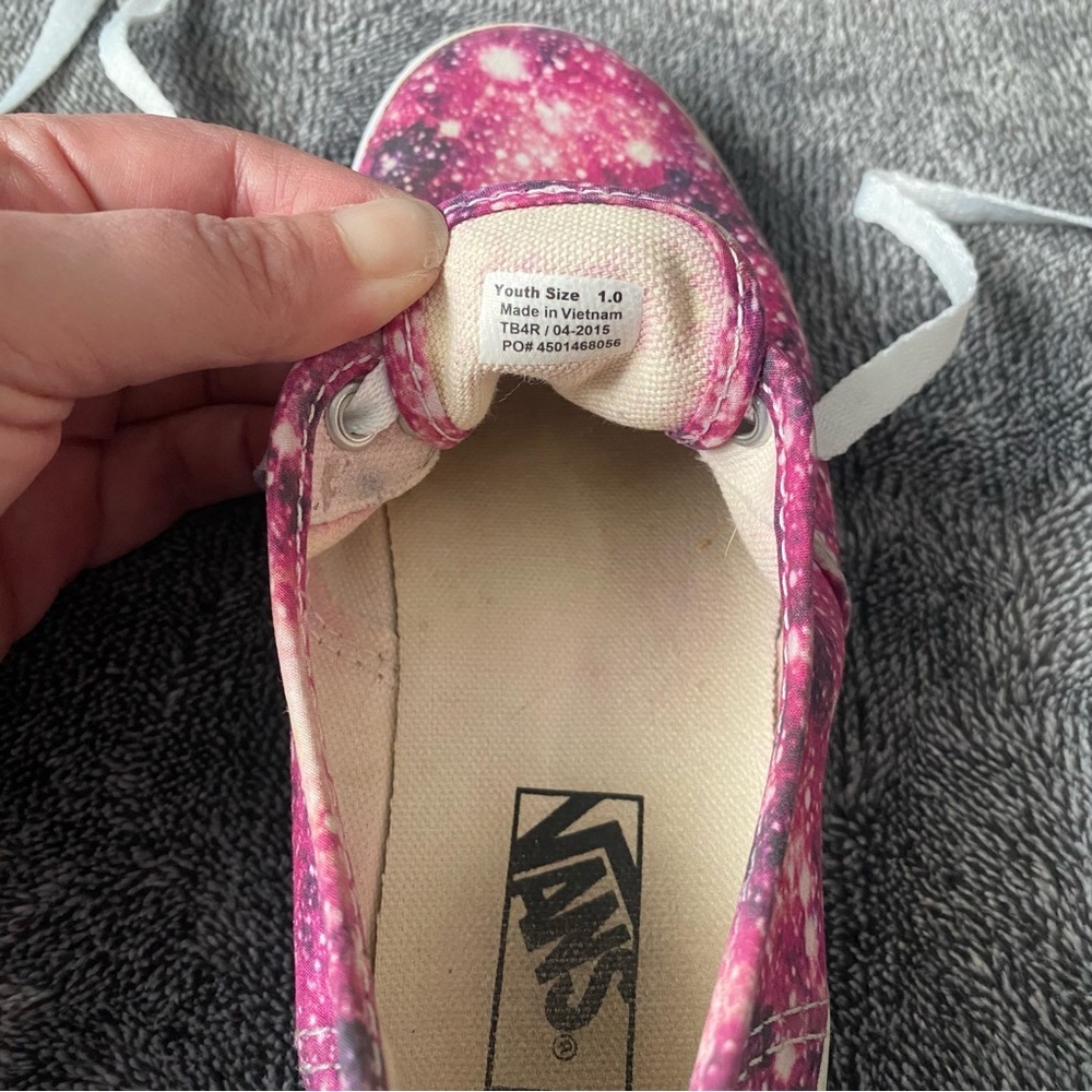 Vans Authentic Galaxy Cosmic Pink Nebula Low Top Sneakers Youth Size 1.0 - Picture 5 of 7